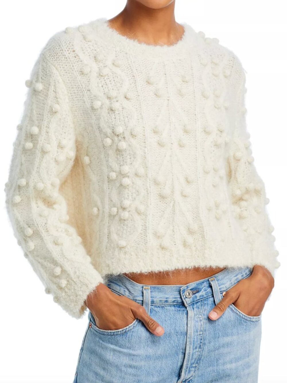 Frame Popcorn Pullover Knit Sweater